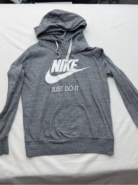 Nike Gray Pullover Hoodie with White Swoosh